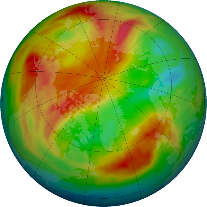 Arctic ozone map for 07 February 2014